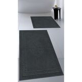 Cotton Crafty Pamuk Dokuma Su Emici Banyo Paspas Seti, Banyo Halısı, Victoria 2 Li Klozet Takım 60X100 - 60X50 - Antrasit
