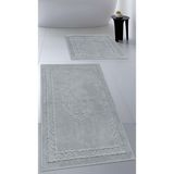 Cotton Crafty Pamuk Dokuma Su Emici Banyo Paspas Seti, Banyo Halısı, Victoria 2 Li Klozet Takım 60X100 - 60X50 - Gri