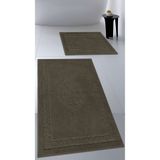 Cotton Crafty Pamuk Dokuma Su Emici Banyo Paspas Seti, Banyo Halısı, Victoria 2 Li Klozet Takım 60X100 - 60X50 - Kahve