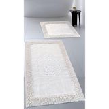 Cotton Crafty Pamuk Dokuma Su Emici Banyo Paspas Seti, Banyo Halısı, Victoria, Makarna,Klozet takım 60x100 - 60x50