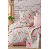 Cotton Life Gardenya Tek Kişilik %70 Pamuk %30 Pes Kutulu Nevresim Takımı - Pembe - 160 x 220 cm