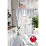 Cotton Maison Dikey Fırfırlı Poli Perde, 100 x 200, 4653, Beyaz