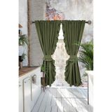Cotton Maison Dikey Fırfırlı Poli Perde, 100 x 220, 4653, Zümrüt Yeşili