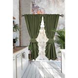 Cotton Maison Dikey Fırfırlı Poli Perde, 80 x 140, 4653, Zümrüt Yeşili