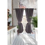 Cotton Maison Dikey Fırfırlı Poli Perde, 85 x 260, 4653, Antrasit