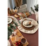 Cotton Maison Naturel Amerikan Servisi Yuvarlak 2'Li Vintage 40 Cm