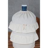 Cotton Maison Naturel Fırfırlı Damacana Kılıfı Çift Fırfırlı Vintage - 26x45 Cm - Krem