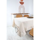 Cotton Maison Naturel Fırfırlı Masa Örtüsü Vintage 140X140 Cm