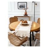 cotton maison Naturel Fırfırlı Runner Vintage 40x110 Cm