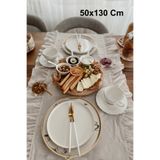 cotton maison Naturel Fırfırlı Runner Vintage 50x130 Cm