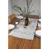 Cotton Maison Naturel Fırfırlı Runner Vintage Fistolu Krem