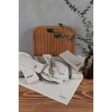 Cotton Maison Naturel Peçete 6 Lı Motto Işlemeli Pamuk Keten Otantik 45X45 cm - Krem - 45 x 45 cm