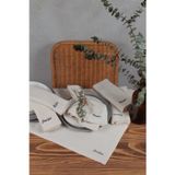 Cotton Maison Naturel Peçete 6 Lı Motto Işlemeli Pamuk Keten Otantik 45X45 Cm