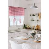 Cotton Maison Naturel Potlu Ekose Tül Perde Retro, 100 x 200, 4463, Kırmızı