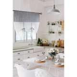 Cotton Maison Naturel Potlu Ekose Tül Perde Retro, 100 x 200, 4463, Siyah