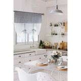 Cotton Maison Naturel Potlu Ekose Tül Perde Retro, 140 x 200, 4463, Siyah