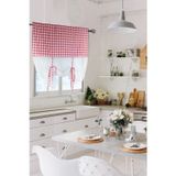 Cotton Maison Naturel Potlu Ekose Tül Perde Retro