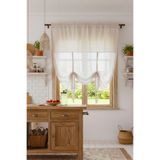 Cotton Maison Naturel Potlu Tül Perde Retro, 100 x 200, 4464, Krem