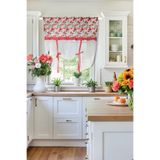 Cotton Maison Naturel Potlu Tül Perde Spring Fırfırlı Çiçek, 220 x 200, 4652, Renkli