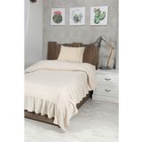 cotton maison Naturel Yatak Örtüsü Takımı Tek Kişilik Vintage 160x240 Cm