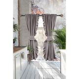 Cotton Maison Poli Dikey Fırfırlı Açık Gri Perde, 85 x 200, 4653, Açık Gri