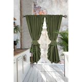 Cotton Maison Poli Dikey Fırfırlı Perde, 100 x 150, 4653, Zümrüt Yeşili