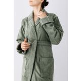 Cotton Mania Carmine Robe Olive Ekstra Yumuşak Modern ve Özel Tasarim %100 Pamuk Unisex Şalyaka Bornoz