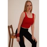 Cotton Mood 23256231 Triko Geniş Askılı Atlet Kırmızı - Standart