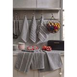 Cotton Queen Olea 6'lı Antrasit Mutfak Havlusu - 30 x 50 cm
