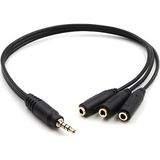 Cotton Soft 3.5 mm Erkek * 3 Stereo Dişi Kulaklık Çoklayıcı 30 cm Y Kablo