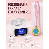 Cotton Soft Dokunmatik Ekranlı Kablosuz Kulaklık ve Pembe Çanta Aksesuar Saati Avantajlı Set