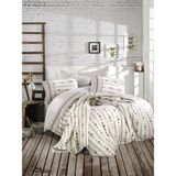 Cotton Touch Puzzle Gray 160x220 cm Tek Kişilik Nevresim Takımı