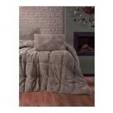 Cottonbox Çift Kişilik Peluş Yorgan Seti Bej 195X215 Cm Adaçayı 195 X 215