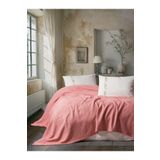 Cottonbox Ranforce Mercan Rengi Çift Kişilik Pike Takımı - Spin Joyce Mercan Pembe 220 X 230