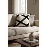 cottoncloth Buldan Yıkanmış Keten Punch Panç Nakışlı Dekoratif Yastık Kırlent Kılıfı 43x43 cm