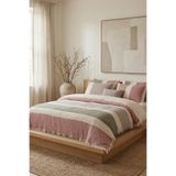 cottoncloth Müslin ÇiftKişilik Yatak Örtüsü 4 Kat 220x240 cm %100 Pamuk Çizgili Koltuk Örtüsü TV Battaniyesi