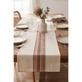 cottoncloth Örme Renkli Dantel Detaylı Pamuklu Dekoratif Masa Runner 40x130 cm