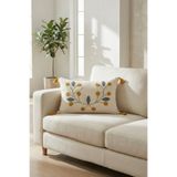 cottoncloth PUNCH NAKIŞLI DİKDÖRTGEN DEKORATİF KIRLENT KILIFI PAPATYA 35x55 cm