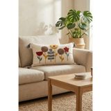 cottoncloth PUNCH NAKIŞLI DİKDÖRTGEN DEKORATİF KIRLENT KILIFI YILDIZ GRİ 35x55 cm