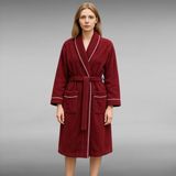 Cottonea % 100 Pamuklu Laodikeia Kimono Bornoz Kadın Erkek Unisex Bordo - 2XL