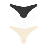 Cottonhill Basic İz Yapmayan Lazer Kesim Kadın Brezilya Külot 3'lü Paket - 5