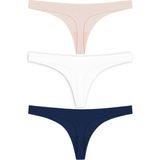 Cottonhill Basic Lazer Kesim Tanga Külot 3'lü Paket - 2 - Kahverengi - Krem - XL