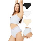 Cottonhill Basic Yüksek Bel Lazer Kesim Bikini Külot 3'lü Paket - 3 - Renkli