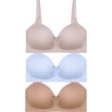 Cottonhill Bra - Celina | Balensiz Kaplı Toparlayıcı Minimizer Büyük Beden Kadın Sütyen 3'lü Paket - 95C - Renkli