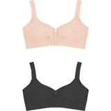 Cottonhill Bra -Rosina | Büyük Beden Dantelli Balensiz Minimizer Ayarlanabilir Askılı Kadın Sütyen 2'li Paket - 110C - Renkli