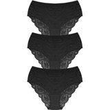Cottonhill Dantelli Arkası Transparan Büyük Beden Bikini Külot 3'lü Paket-3 - 3XL - Karma