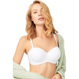 Cottonhill Krem Balenli Toparlayıcı Dolgusuz Straplez Sütyen - 90B