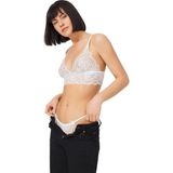 Cottonhill Krem Dantelli Transparan Balensiz Kadın Sütyen Takımı - XL