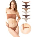 COTTONHILL Lazer Kesim Kadın Tanga Külot 6'lı Paket - Çok Renkli - XL