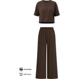 Cottonhill Premium - Sway Collection | Kahverengi Modal Nervür Dikiş Detay Kadın Eşofman Takımı